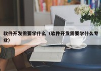 软件开发需要学什么（软件开发需要学什么专业）