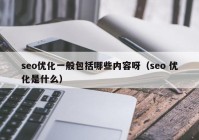 seo优化一般包括哪些内容呀（seo 优化是什么）