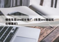 哪有东莞seo优化推广（东莞seo建站优化哪里好）